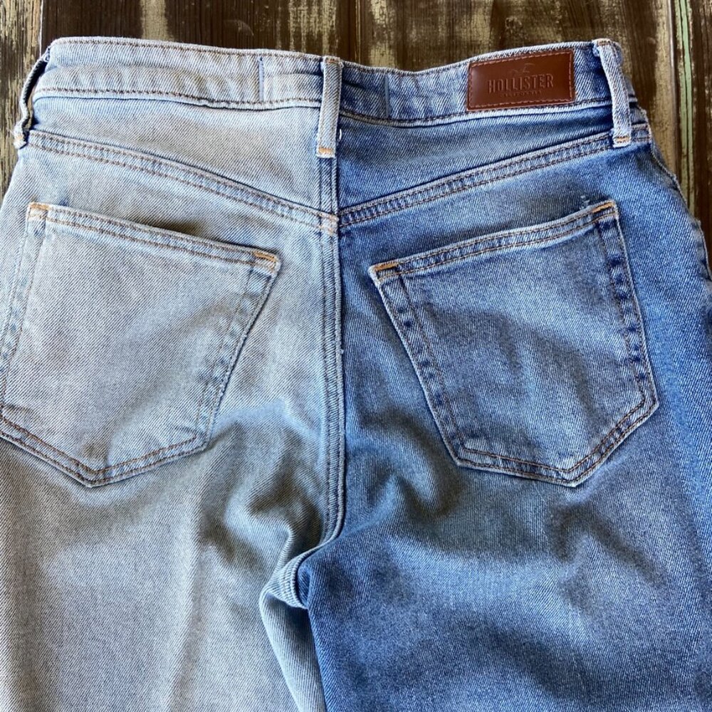 90's Y2K Distressed Hollister Vintage Stretch Acid wash Jeans Sz 5R - Picture 4 of 8